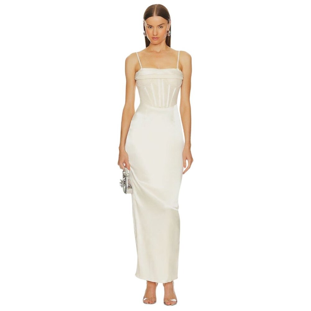 NBD Aella Gown in Champagne Medium New Womens Long Maxi Dress